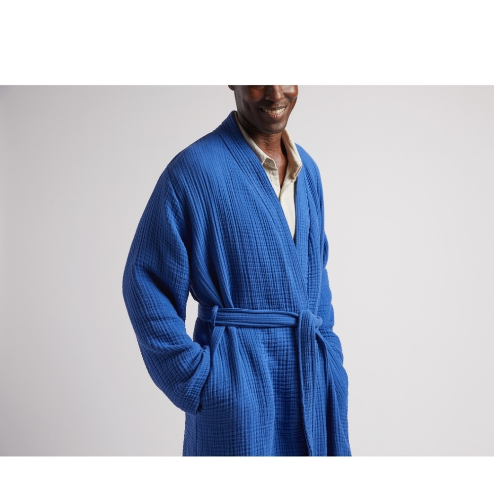 Parachute Blue Waffle Robe - Picture 4 of 12